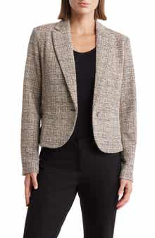 Tweed One-Button Blazer