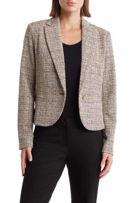 Tweed One-Button Blazer