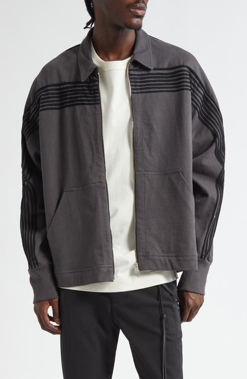 SONG FOR THE MUTE Appliqué Track Jacket in Washed Black  product
