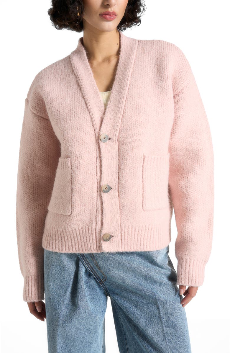 Manière De Voir Charlie Unisex Knitted Cardigan, Alternate, color, Pale Pink