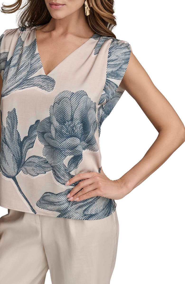 Donna Karan New York Print Sleeveless Top, Alternate, color, Sand Combo