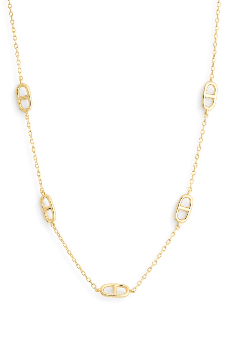 NORDSTROM RACK Mariner Link Station Chain Necklace, Main, color, Gold
