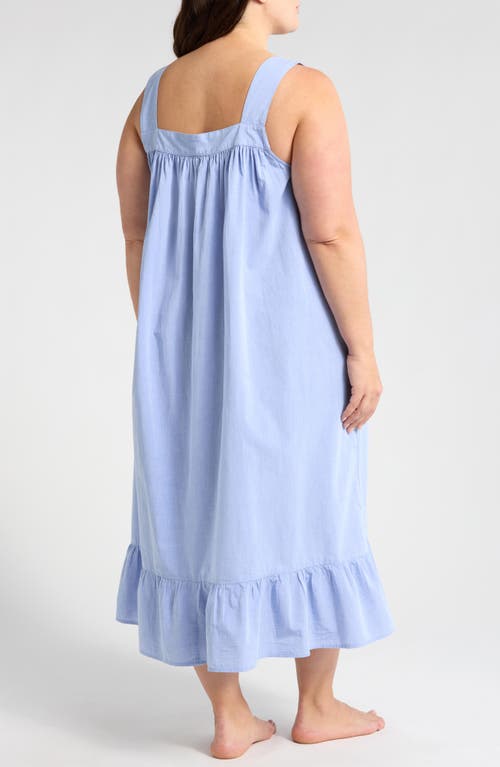 Nordstrom Cotton Shirting Nightgown In Blue Chambray