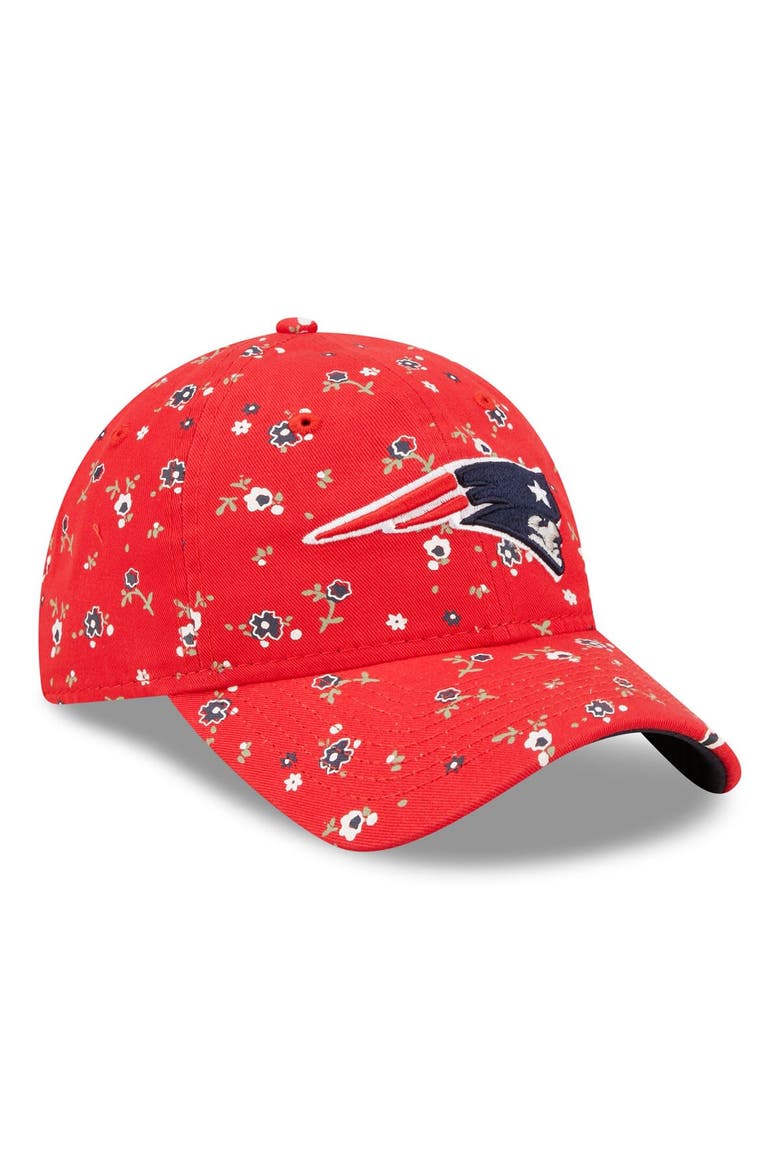 Women's New Era Red New England Patriots  Floral 9TWENTY Adjustable Hat, Alternate, color, Red