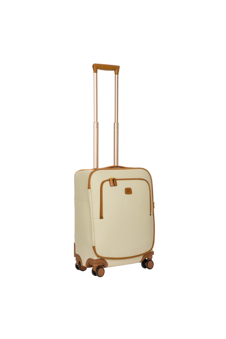 Firenze Softside 21" Carry On Compound Spinner Luggage, Alternate, color, Cream