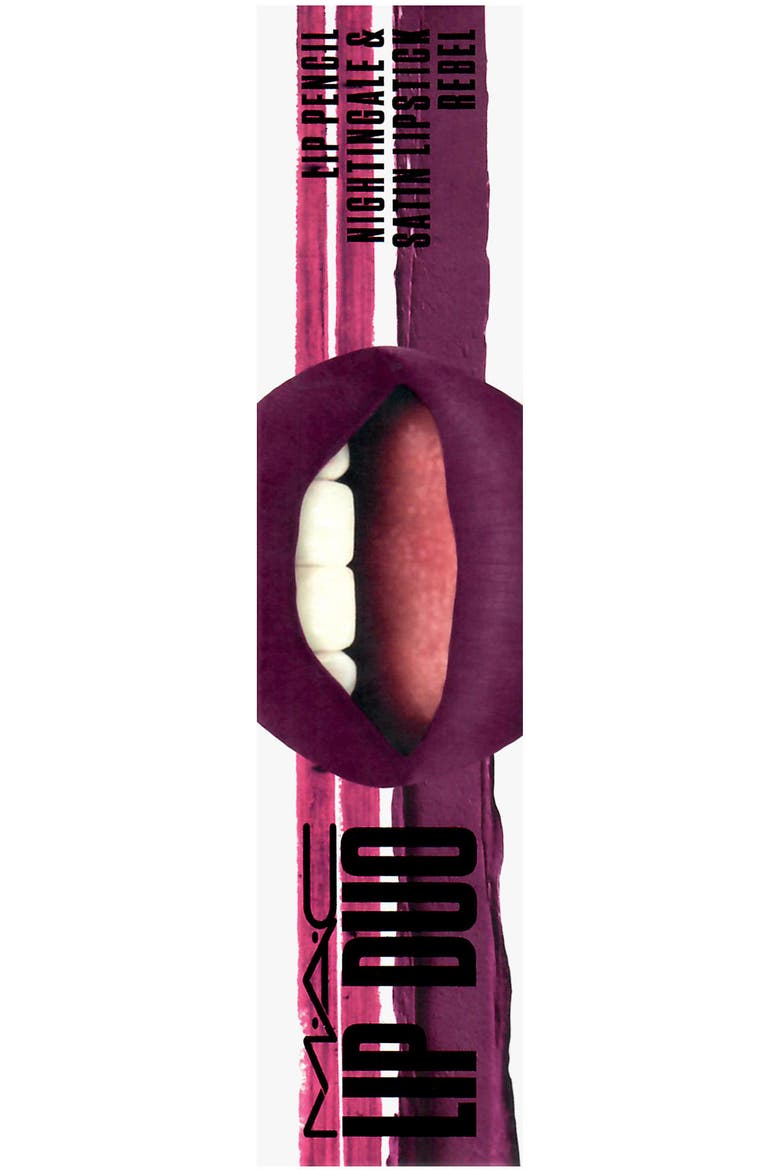 MAC Lip Duo, Alternate, color, REBEL/ NIGHTINGALE