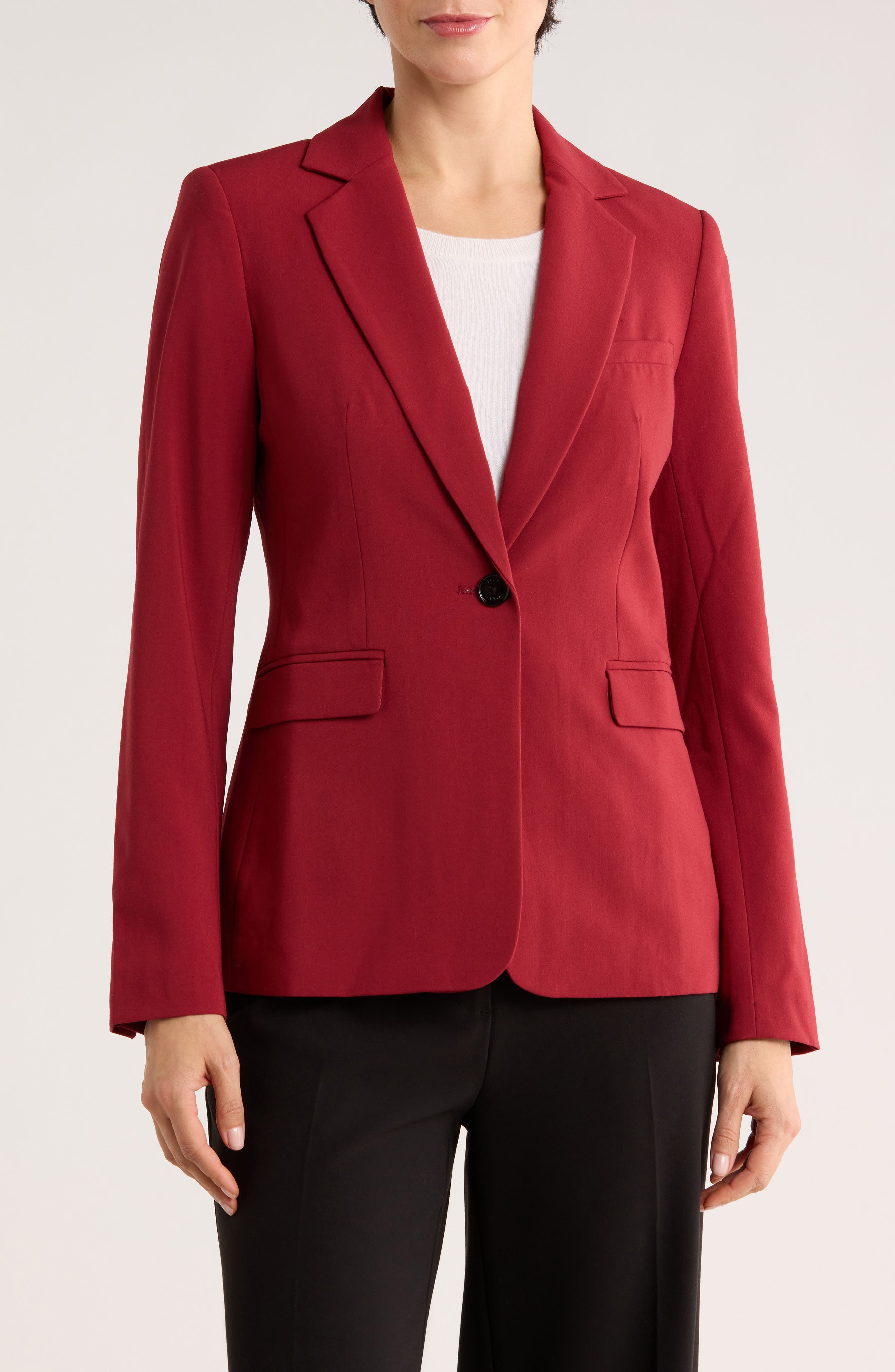 DKNY Notch Lapel One Button Blazer