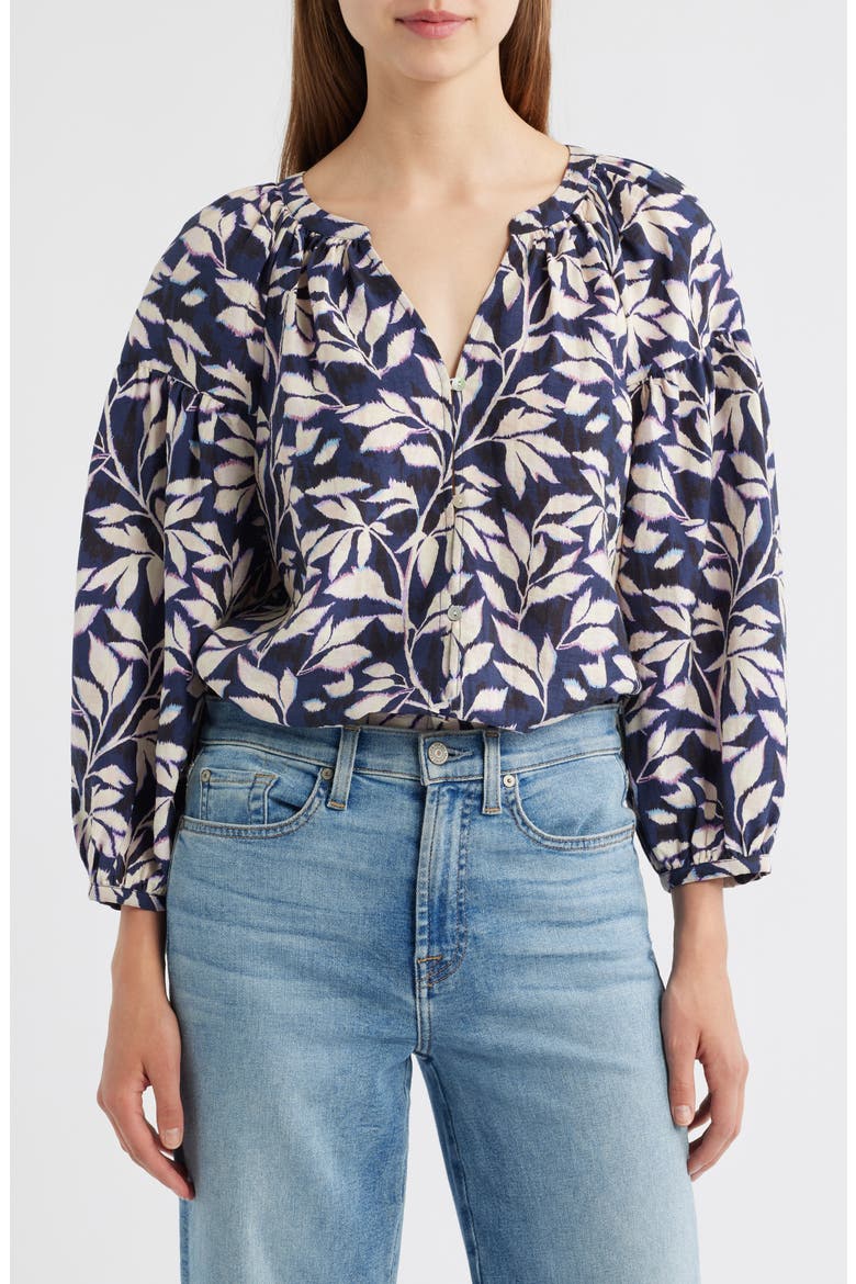 Vasia Print Top, Main, color, NAVY VINES
