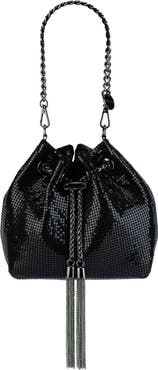 Olga Berg Sylvia Mesh Drawstring Top Handle Bag