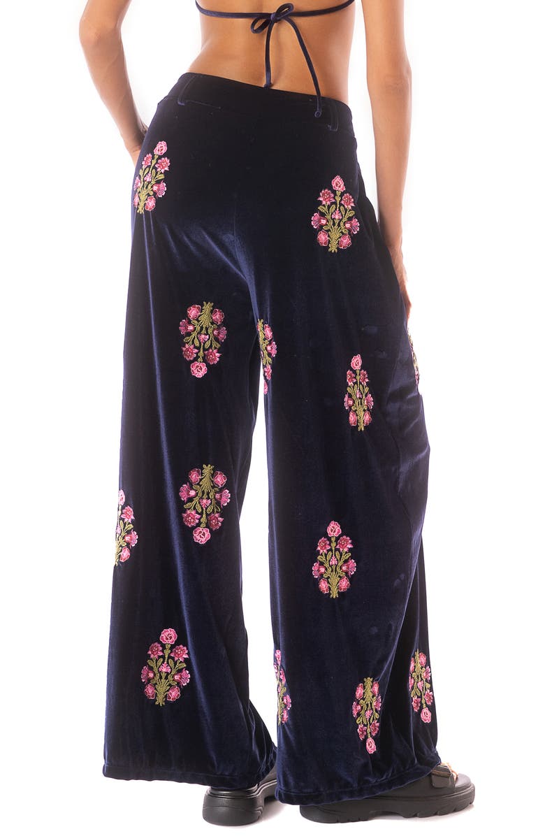 Maaji Bouquet Bliss Stella Cover-Up Pants, Alternate, color, Dark Blue