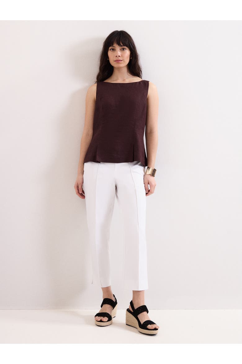 Miah Cropped Tailored Trousers, Alternate, color, White