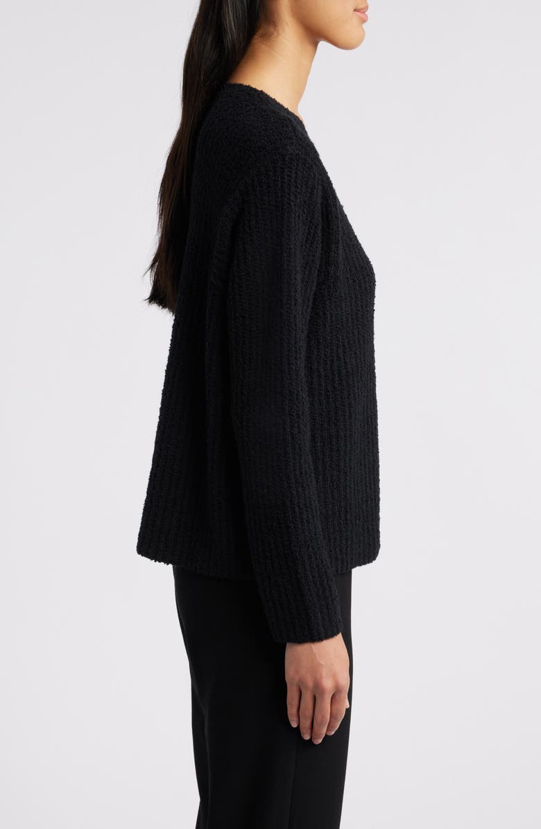 Eileen Fisher V-Neck Organic Cotton & Cashmere Blend Sweater, Alternate, color, Black