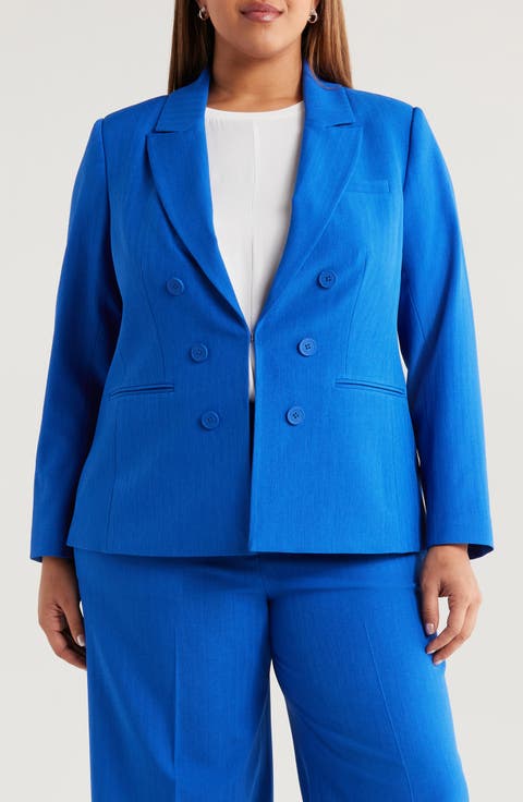 Faux Double Breasted Jacket (Plus)