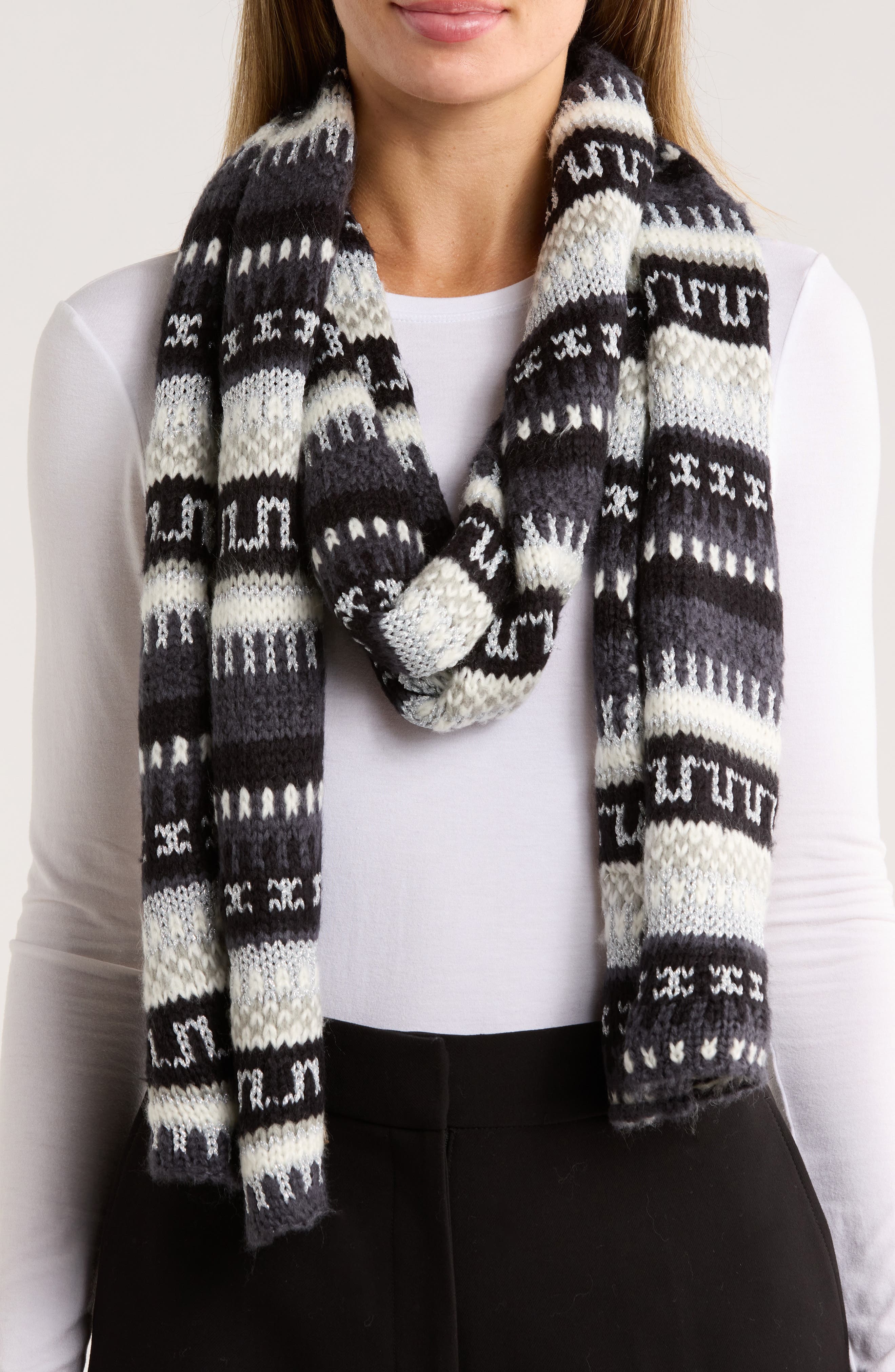 Ted Baker London Fair Isle Knit Scarf
