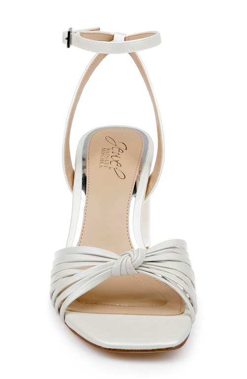 Jewel Badgley Mischka Nariah Ankle Strap Sandal In White Matte