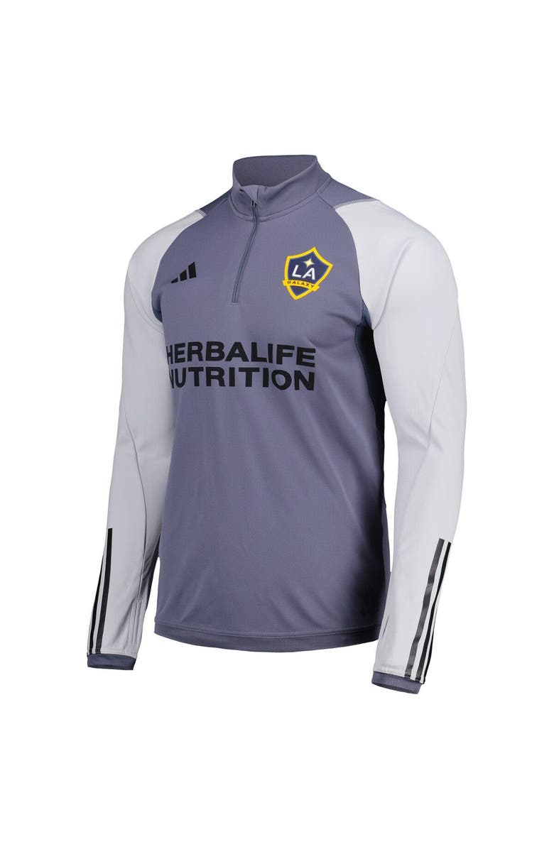 adidas Men's adidas Gray LA Galaxy 2023 On-Field AEROREADY Quarter-Zip Training Top, Alternate, color, 