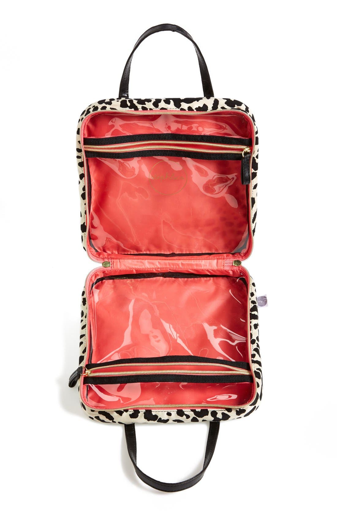 steph&co. 'Marissa - Leopard' Nylon Cosmetics Case (Nordstrom Exclusive), Alternate, color, NO COLOR