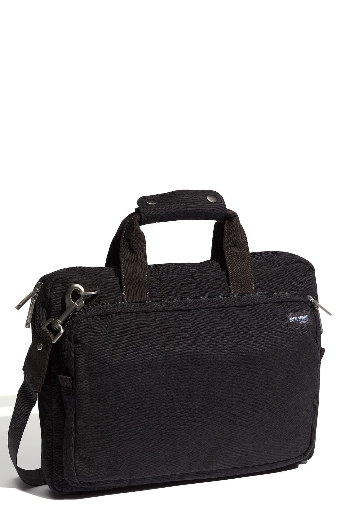 'City' Nylon Canvas Briefcase, Main, color, BLACK