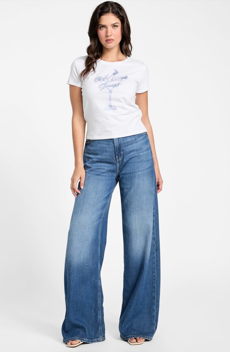 GUESS Tini Boots Bling Graphic T-Shirt, Alternate, color, White