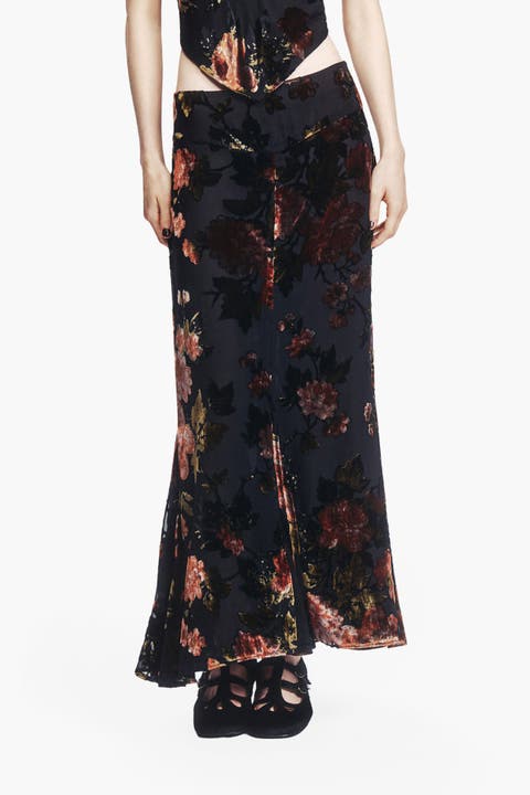 Folia Devore Trumpet Skirt