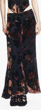 Anna Sui Folia Devore Trumpet Skirt