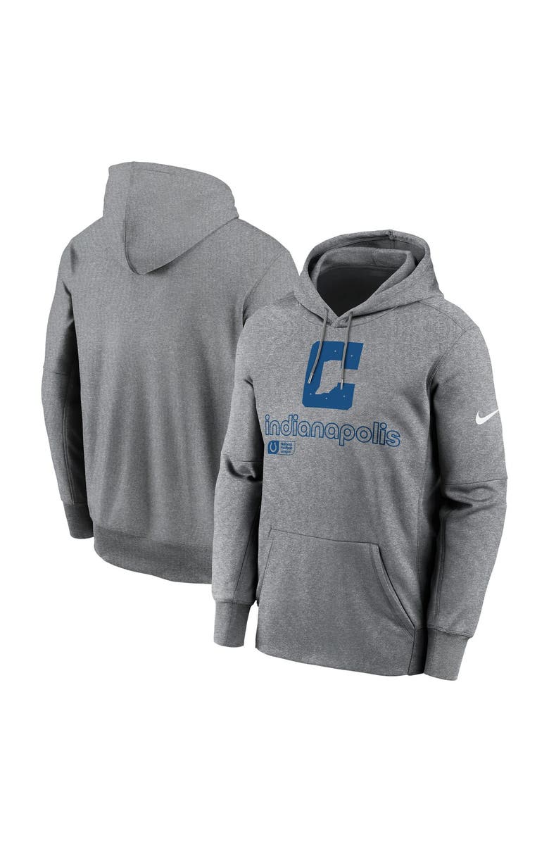 Nike Men's Nike Heather Gray Indianapolis Colts Performance Pullover Hoodie, Alternate, color, Heather Gray