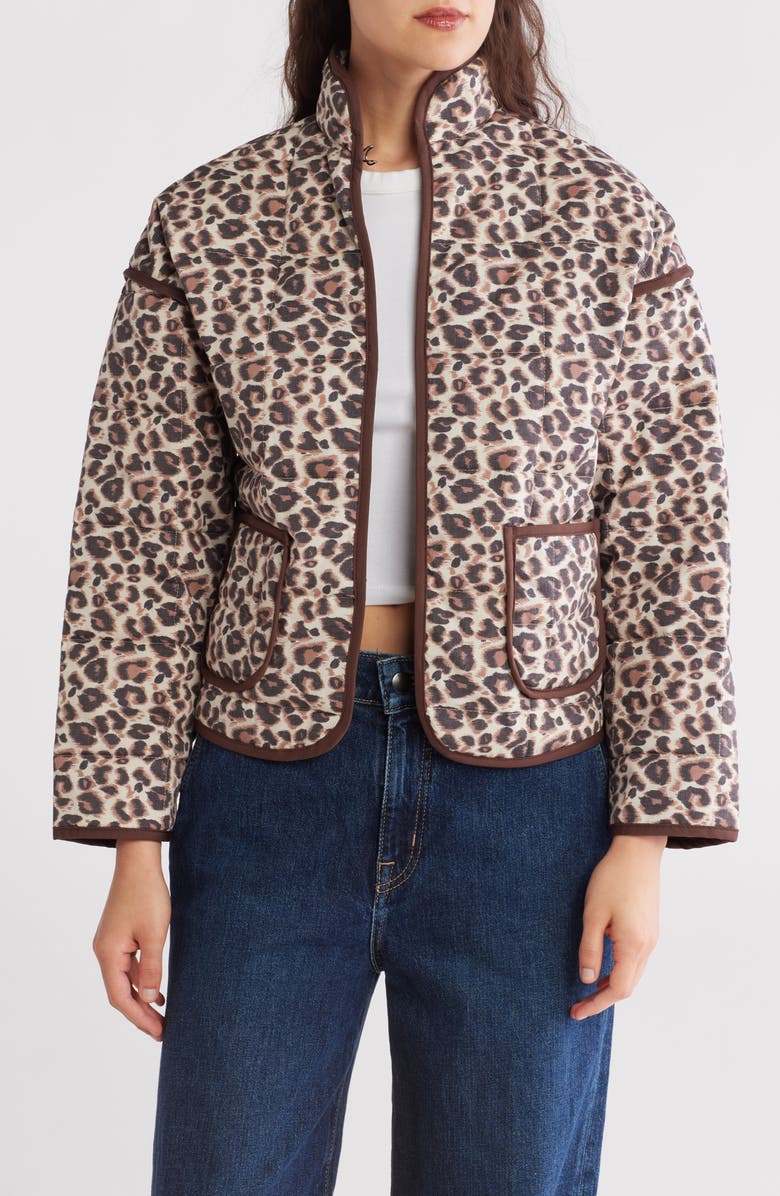 Vigoss Leopard Box Quilted Jacket, Main, color,