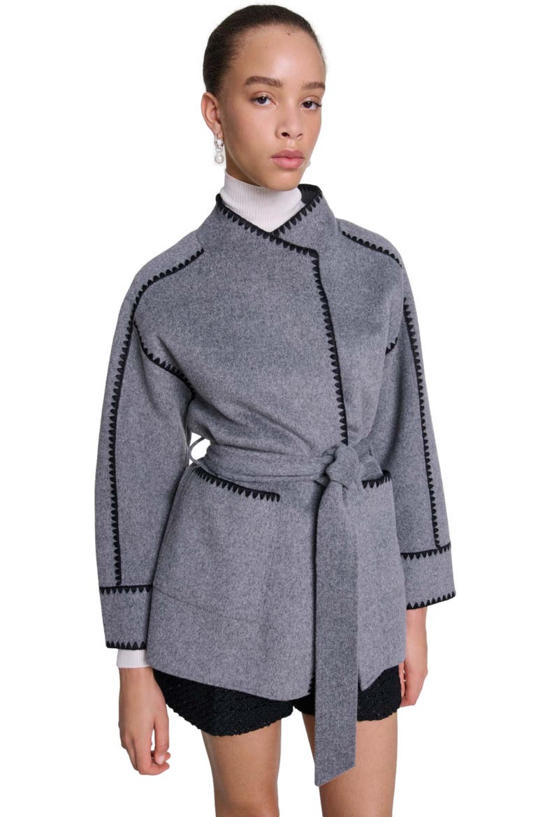 Double-faced coat, Alternate, color, Grey/black