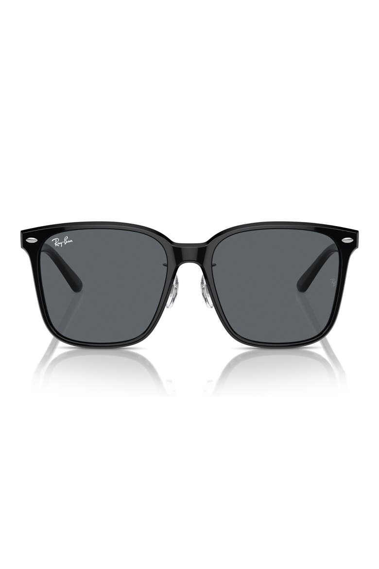 Slim Square 57mm Sunglasses, Main, color, DARK GREY