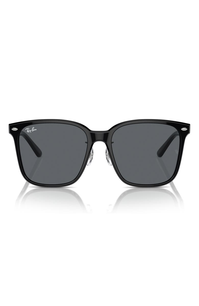 Ray-Ban Slim Square 57mm Sunglasses, Main, color, Dark Grey