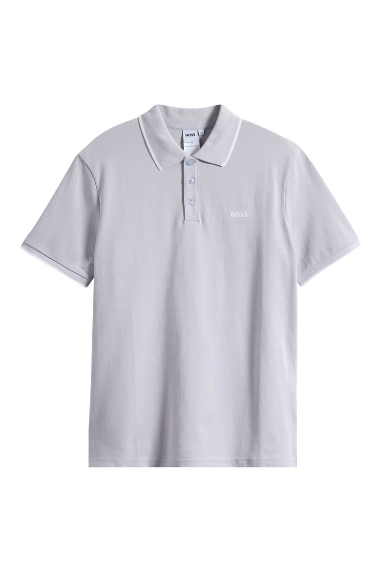 Kids' Tipped Cotton Piqué Polo, Main, color, PALE BLUE