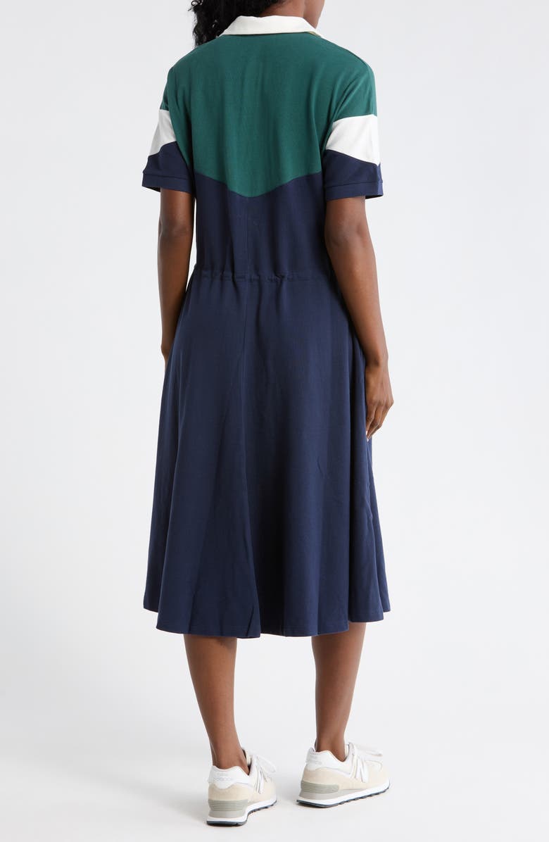 Lacoste Short Sleeve Polo Dress, Alternate, color, Navy Blue/ Flour-Aconit
