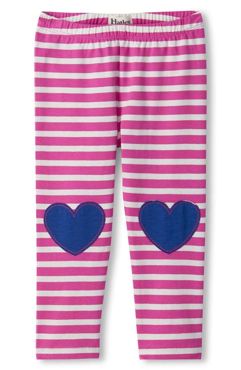 Kids' Striped Heart Patch Leggings