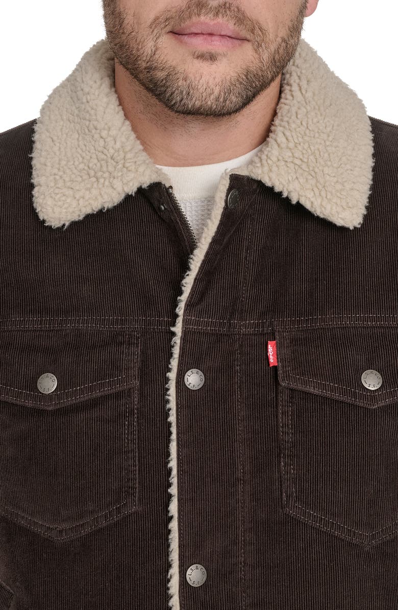 Levi's Corduroy & Faux Shearling Depot Jacket, Alternate, color, Chocolate Brown