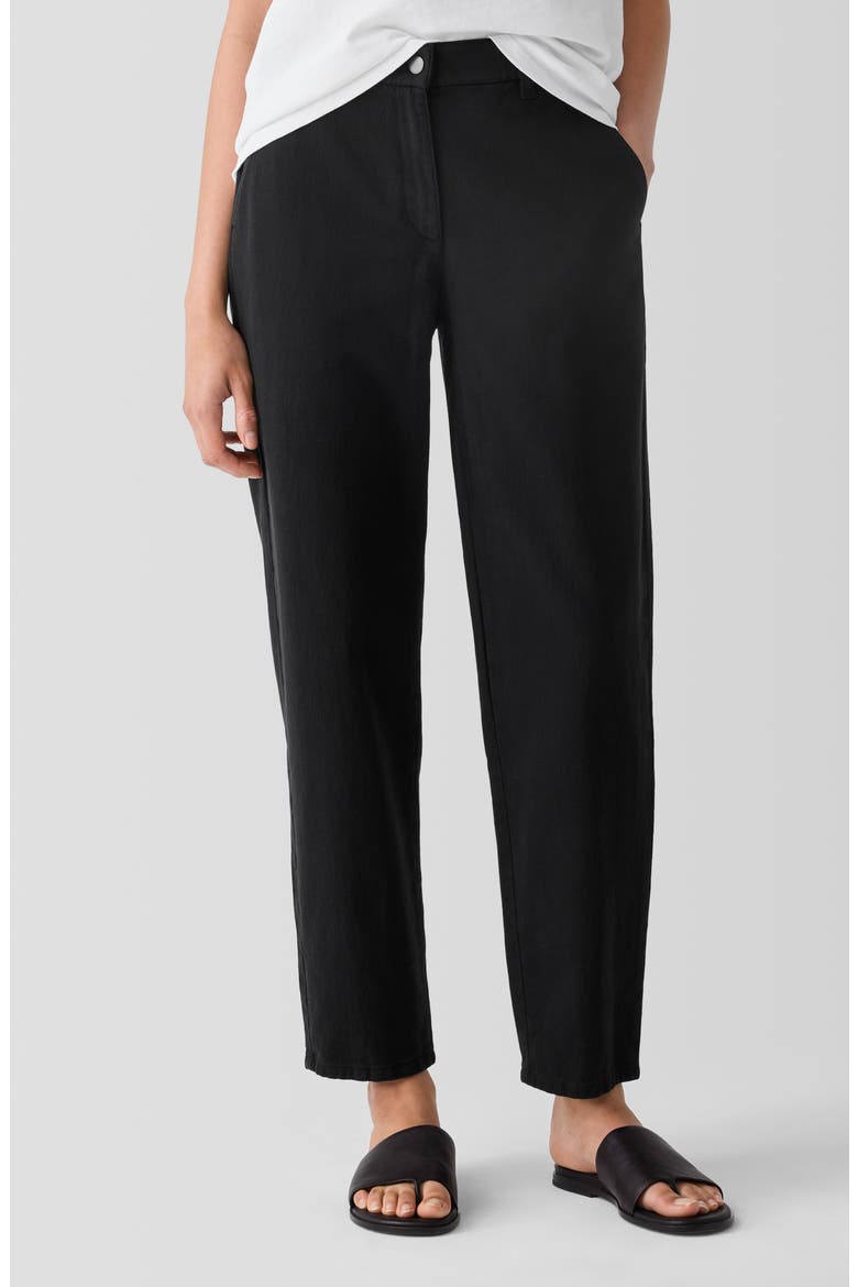 Organic Cotton Tapered Ankle Pants, Main, color, BLACK