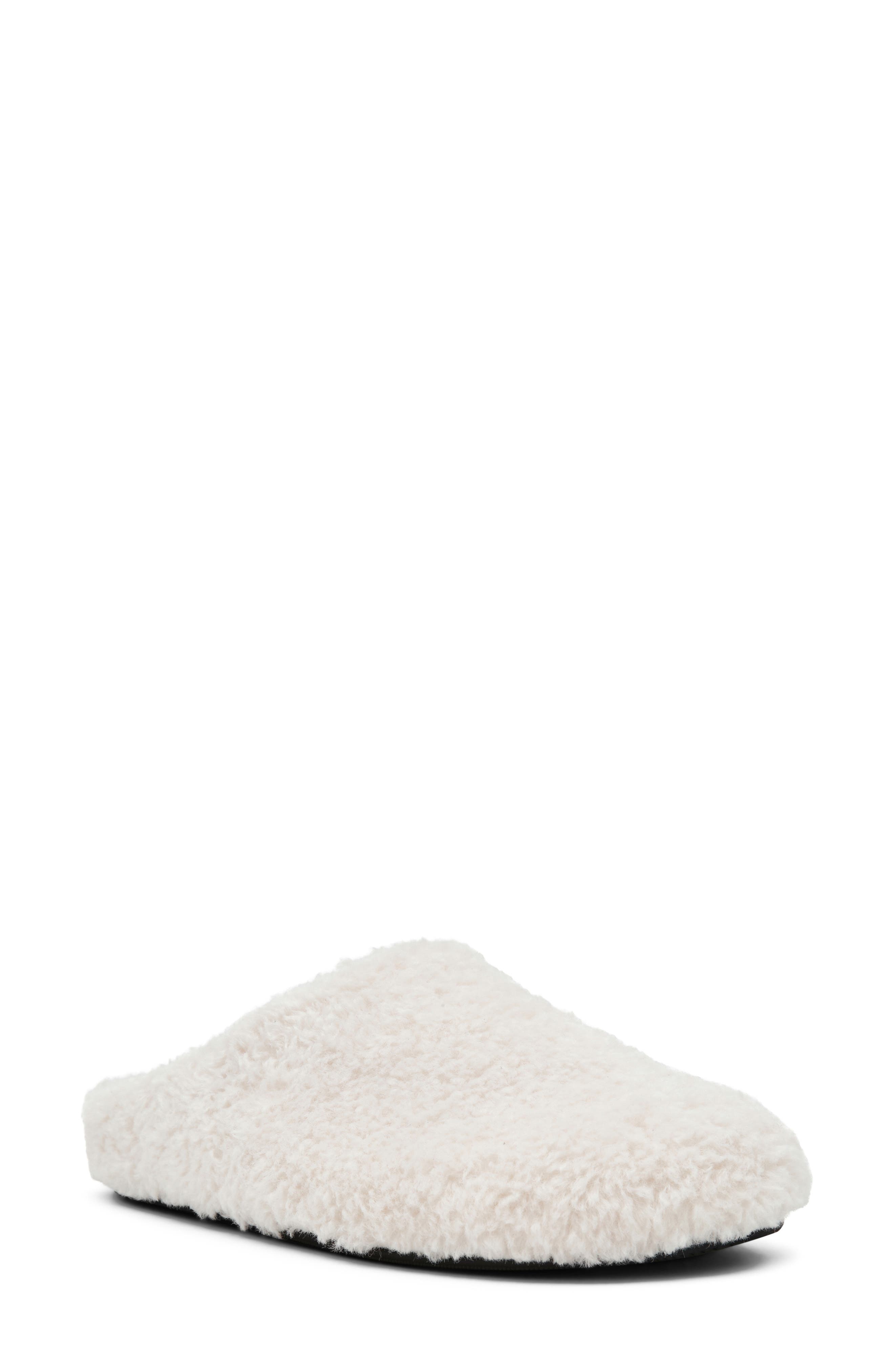 Fond Faux Fur Mule, Main, color, OFF WHITE