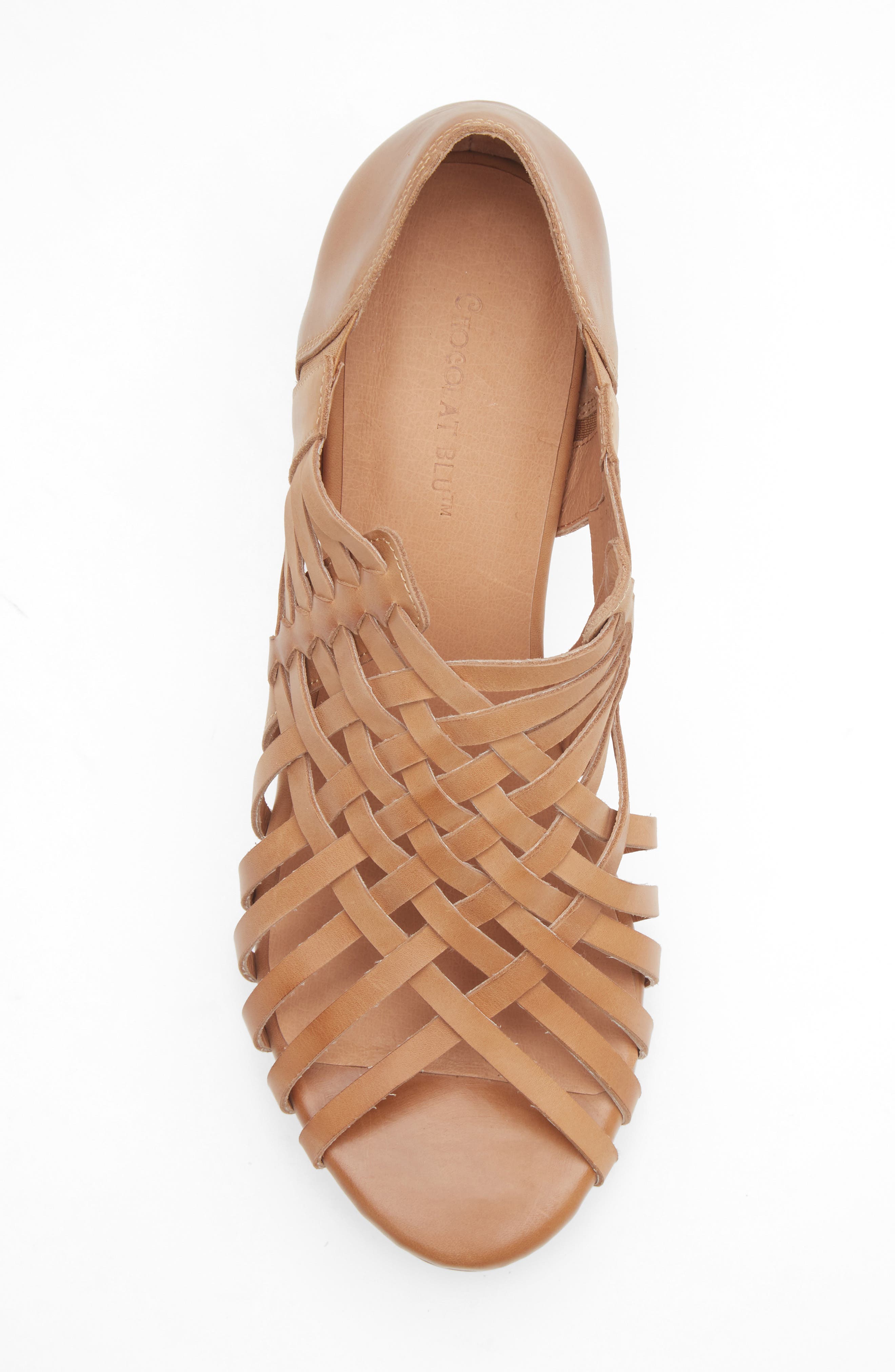 Chocolat Blu Winix Strappy Platform Wedge Sandal, Alternate, color, Camel Leather