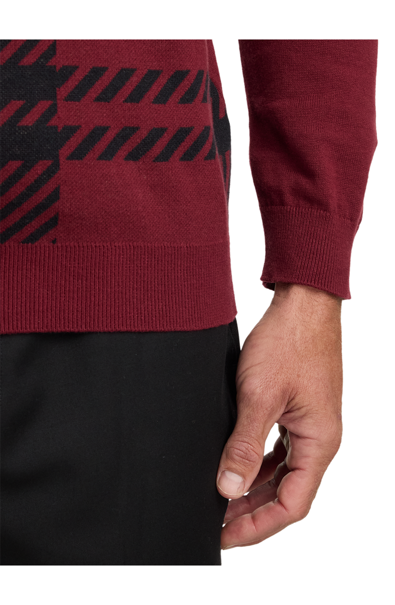 Paul Fredrick Cotton Crewneck Sweater, Alternate, color, Burgundy