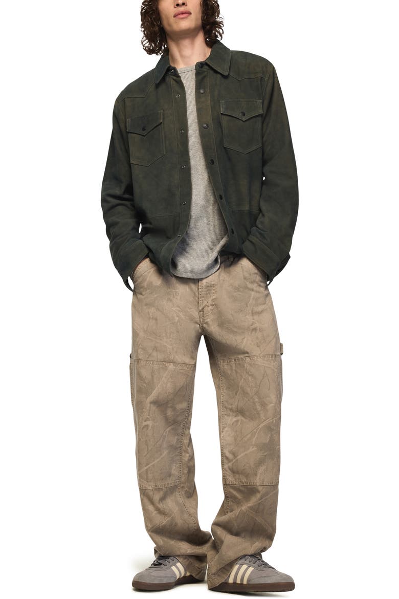 Suede Western Shirt Jacket, Alternate, color, WASHED BLUE