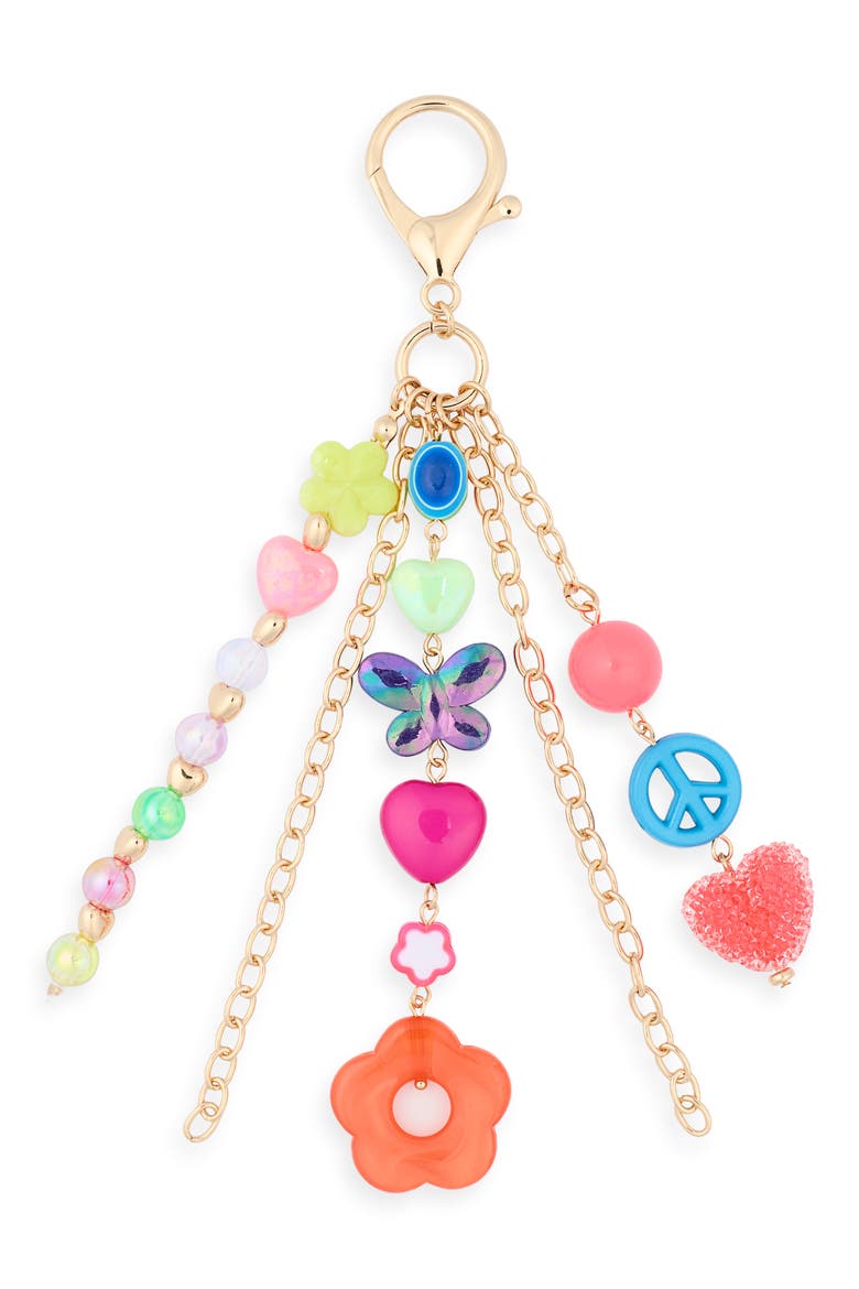 Butterfly Bead Bag Charm, Main, color, ORANGE MULTI- GOLD