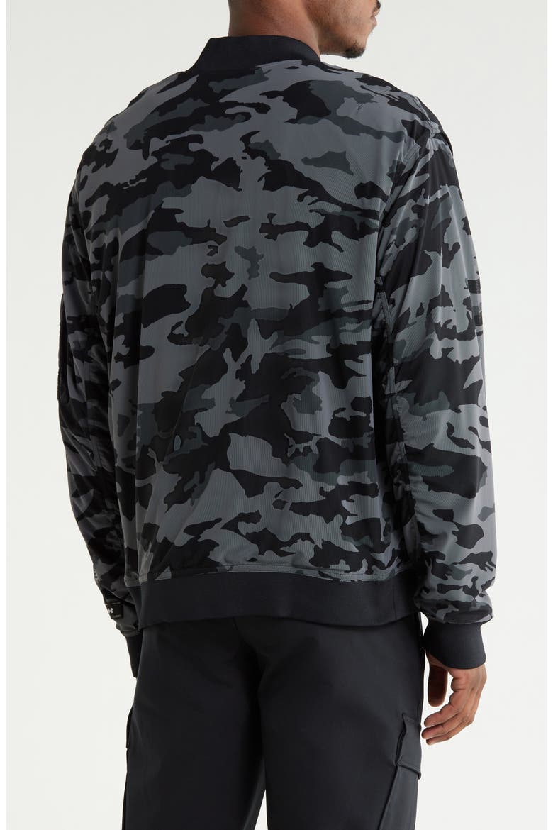 Camo Print Mesh Bomber Jacket, Alternate, color, 001 BLACK