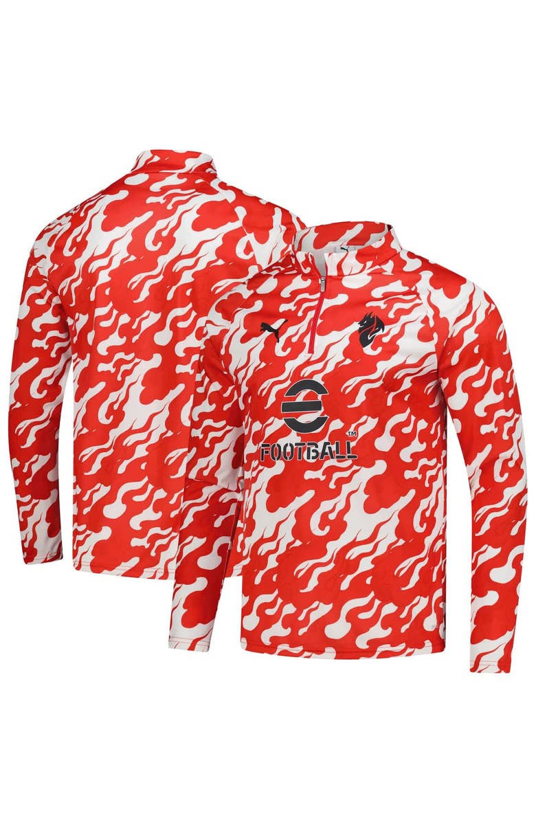 PUMA Men's Puma Red AC Milan 2025/26 Pre-Match dryCell Quarter-Zip Top, Alternate, color, Red