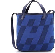 Pre-Owned Hermes Cabas H en Biais Tote Canvas with Leather 27