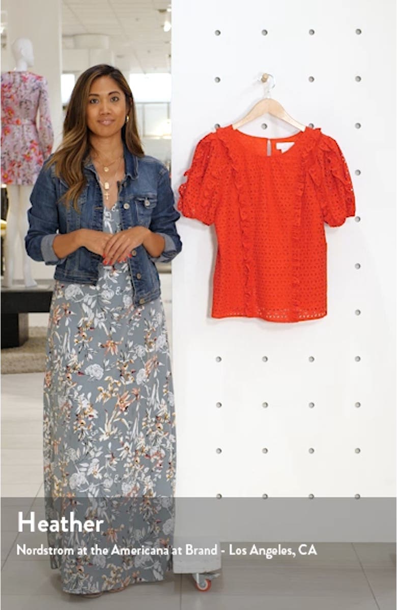 Ruffle Detail Cotton Eyelet Blouse, sales video thumbnail