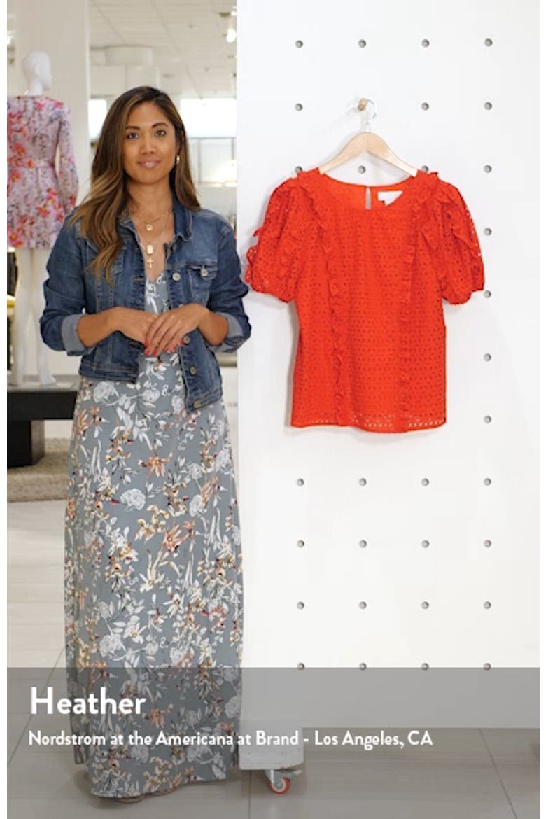 Ruffle Detail Cotton Eyelet Blouse video