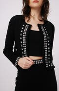 DVF Brogram Crop Open Front Cardigan