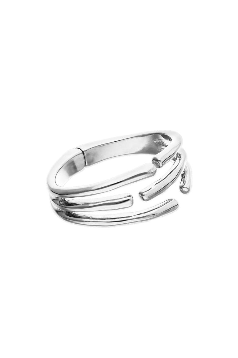 Bracelet Plated In Sterling Silver In The Shape Of Several Tubes, Alternate, color, Silver
