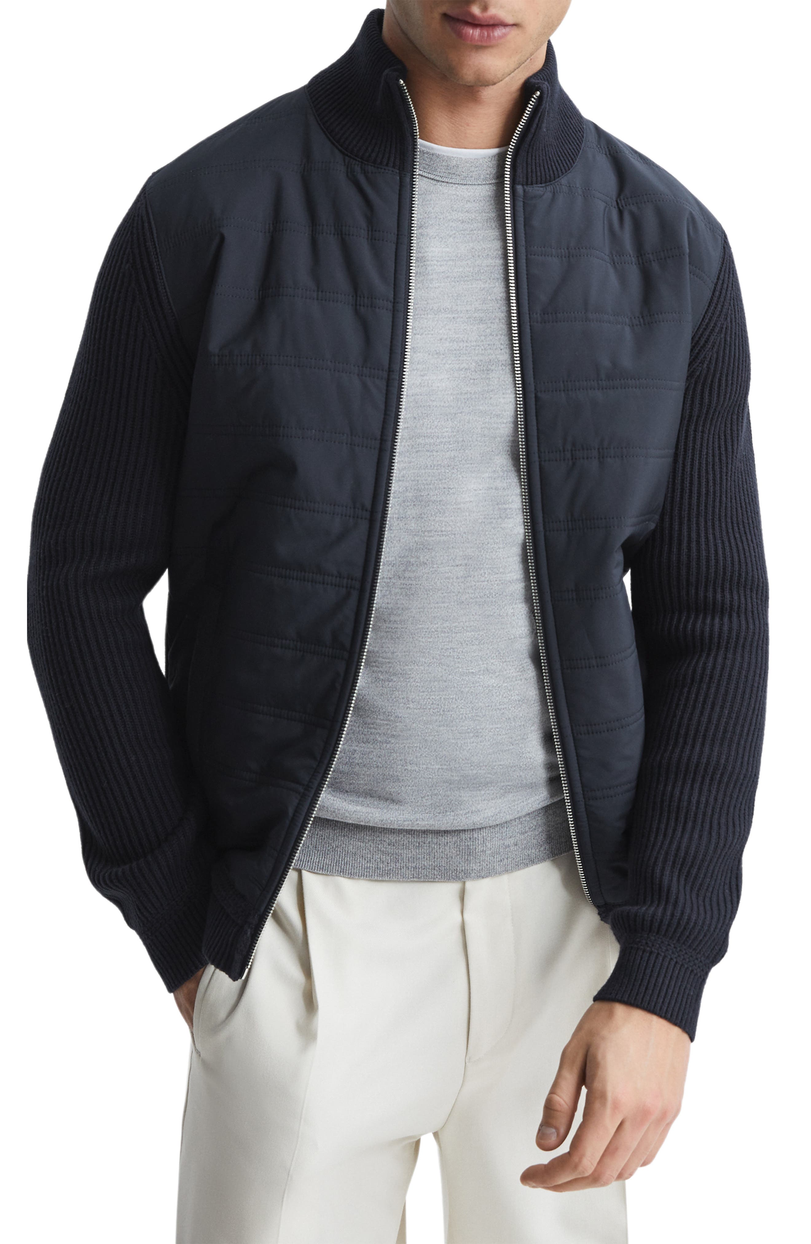 Trainer Quilted & Ribbed Hybrid Jacket