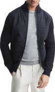 Reiss Trainer Quilted & Ribbed Hybrid Jacket