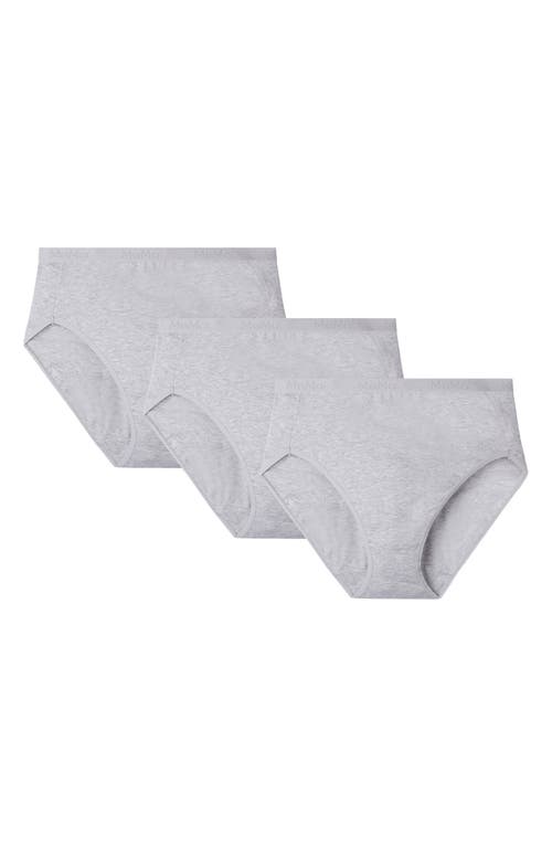 Memoi Stretch Cotton 3-pack Briefs In Gray